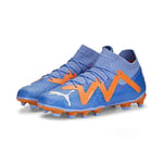 PUMA Unisex Kids Future Pro Fg/Ag Jr Soccer Shoe, Blue Glimmer Puma White Ultra Orange, 11 UK