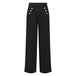 Pantalon FEMME Only Onlsania High Waist Button noir