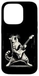 Coque pour iPhone 14 Pro Guitare chat à bascule jouant hilarant Kitty Cat Guitarist