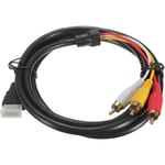 Hdmi till Rca TV-kabel Hdmi hane till 3 Rca hane AV-kabel Video Audio komponentkonverteringsadapter 1080p-kabel för HDTV Svart 5ft/1,5m