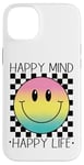 Coque pour iPhone 14 Plus Happy Mind Happy Life Retro Peace Mignon Sourire Visage