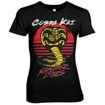 Hybris Cobra Kai Never Dies Girly Tee (Dark-Heather,XL)