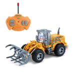 XIAOKEKE Remote Control RC Construction Bulldozer Toy Tractor Truck Front Loader Excavator Vehicle 5 Channel Full Functional Radio Controlled Toys Digger for Kids Boys Ages 3+ Lights,C