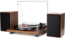 Bluetooth Record Player Wireless Turntable HiFi System Wooden Bluetooth with and