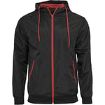 Build Your Brand Men's Windrunner Jacket, Multicolour (Blk/Red 00044)-XXXX-Large (Manufacturer :XXXX-Large)