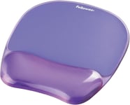 Fellowes Crystals Gel Mouse Mat with Wrist Support, Purple, 9"*7.5"