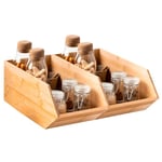 Avilia Boîte de rangement en bois durable avec 2 compartiments confortables 35 x 12,5 cm – Idéal pour ranger les épices, les crèmes ou autres objets – Facile à nettoyer