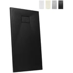 Receveur de douche 120x80 à l'italienne rectangulaire en résine Stone Couleur: Noir