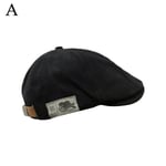 Retro Vintage Street Basker Cap Herr Hat Classic black one-size