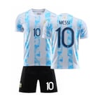 2021 Argentina tröja Maradona nr 10 Messi spel sport träning hem och borta fotboll uniform kostym män No socks size 10 Children's size 28