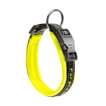 Ferplast Collier Chien Sport Dog, Collier pour Chien de Taille Petite, Rembourrage Doux, Coutures réfléchissantes, Étiquette pour Le nom de l'animal, Reglable, Taille: 1,5 cm (25-35 cm), Jaune