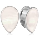 Vankula Ecarteur Oreilles 1 Paire Plug Tunnel Lágrima Conque en Acier Inoxydable Piercing Bijoux pour Femmes Hommes 12mm(1/2") Argent