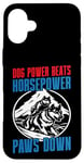 Coque pour iPhone 16 Plus Dog Power bat Horsepower Paws Down Mushing