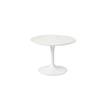 Knoll - Saarinen Low Round Table For Outdoor, H: 36 cm, Ø 51 cm, Vitt underrede - Soffbord utomhus - Eero Saarinen - Vit - Metall/Plast