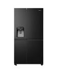 Hisense Rs818N4Tfe 91Cm Wide Pureflat Fridge Freezer With Water &Amp; Ice Dispenser - Black