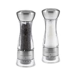 Cole & Mason H59301G/H59302G Windermere Salt & Pepper Mills | Gourmet Precision+ | Stainless Steel/Acrylic | 165mm | Bundle Set | Includes 2 x Grinders | Lifetime Mechanism Guarantee