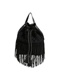 Desigual Back_Crochet Leather Jagu, Sac à Dos Moyen Femme, Noir, Einheitsgröße