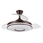 Eden pulse Ventilateur marron 72 W 6117 lm, 3 pales dépliables, 3 températures, 32/47 x 50/108 cm