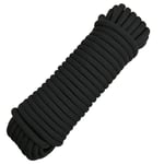 Corde Multi-usages de 10mm, Corde de Sauvetage pour Bateau, Corde de remorquage de Voiture, Corde de Levage, Corde d'escalade (Noir, 20m)