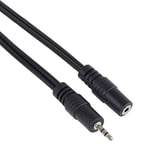 PremiumCord Extension Jack Cable 2.5 mm Length 5 m Female 2.5 mm Socket AUX Headset Audio Extension Cable Protected Colour Black