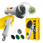 Synoshi Brosse de Nettoyage électrique avec 3 têtes interchangeables et 2 Vitesses, Brosse sans Fil pour Nettoyer la Salle de Bain, Le carrelage, la Voiture, Le Sol, la Cuisine et Bien Plus Encore