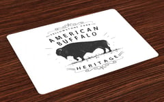 Buffalo Place Mats Set of 4 National Park Heritage Zoo