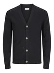 JACK & JONES Men's Jjeemil Knit Button Cardigan Noos Sweater, Black, L