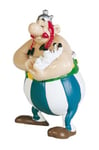 Astérix et Obélix figurine de collection Obélix tenant Idefix 8 cm 605029