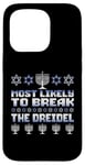 Coque pour iPhone 15 Pro Plus susceptible de briser la famille Dreidel Hanukkah Matching