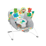 Bright Starts Transat Bébé Confortable avec Vibration Apaisante et Jouets, Unisexe, 0-6 Mois (Playful Paradise)