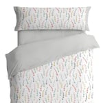 Burrito Blanco Housse de Couette pour Enfant, lit de 90 cm (+ Dimensions Disponibles), 50% Polyester, 50% Coton, 50% Coton, Motif 180 cm, Couleur Grise (90 x 190/200 cm)