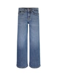 Calvin Klein Kids' Loose Fit Wide Leg High Rise Jeans, Authentic Blue