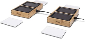 Plancha En Aluminium Et Céramique Pour 4 Personnes 840w Noir Bois