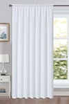 Linen Look Voile 59" x 90" White Window Curtain Drapes Textured Plain Slot Top