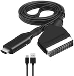 Scart to HDMI Adapter with USB Power Cable - Full HD 1080P Video and Audio Conve