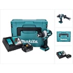 Dhp 486 RT1J Perceuse-visseuse à percussion sans fil 18 v 130 Nm Brushless + 1x batterie 5,0 Ah + chargeur + Makpac - Makita