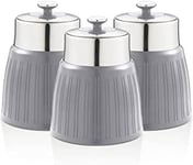 Swan SWKA1024CN Retro Set of 3 Canisters, Airtight lid locks, Generous Capacity