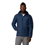 Columbia Men's Lake 22 Down Hooded Jacket, Hooded Puffer Down Jacket, Collegiate Navy, Size L