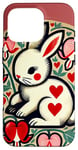 Coque pour iPhone 16 Pro Lapin Amoureux Coeur Art Saint-Valentin Illustration