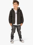 Angel & Rocket Kids' Denim Borg Lined Hooded Bomber Jacket, Grey