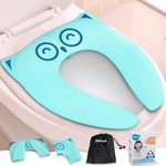 Gimars Reducteur Toilette Enfant, Rehausseur Toilette Enfant Pliable, Pot Enfant Bébé Voyage Adaptateur WC de Toilettes avec 6 Coussinets en Silicone Antidérapants, Sac de Transport Gratuit