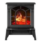 JHSHENGSHI Electric Fireplace Heater Portable Freestanding Stove Adjustable Realistic 3D Flame Dual Mode 900W-1800W, Heating Supplies