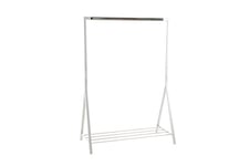 AC Design Furniture Keld Blanc Portemanteau, Portemanteau Avec Étagère Blanc, Portemanteau Multifonctionnel, Meuble de couloirs en Métal, Meuble de Chambre, L: 117 x B: 59 x H: 165 cm