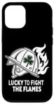 Coque pour iPhone 12/12 Pro Fier pompier irlandais américain - Lucky to Fight the Flames