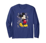 Disney Mickey Mouse Retro Sketches From The Past Background Long Sleeve T-Shirt