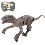 Technobot - Dinosaure Velociraptor Radiocommandé, Sonore et Lumineux - 088360 - Gris - 50 cm - Plastique - À Partir de 6 Ans