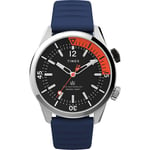 Mens Wristwatch TIMEX WATERBURY DIVE TW2V73500 Silicone Blue Black Sub 100mt