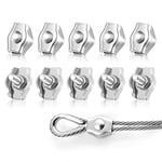 LYCXAMES 10 Pièces M2 Simplex Clips Serre-câbles en Acier Inoxydable 304 Pinces pour Filin pour Cordes à Linge en Câble Métallique Voiles de Soleil Suspendues Patio Fixe