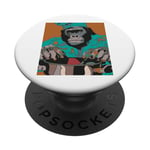 Cyberpunk Dîner de Cuisine Esthétique Gorilla (26#) Vintage PopSockets PopGrip Adhésif