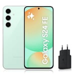 SAMSUNG GALAXY S24 FE, Smartphone Android 5G avec Galaxy AI, 256 Go, Chargeur secteur rapide 25W inclus, Smartphone déverrouillé, Vert d'eau, Version FR